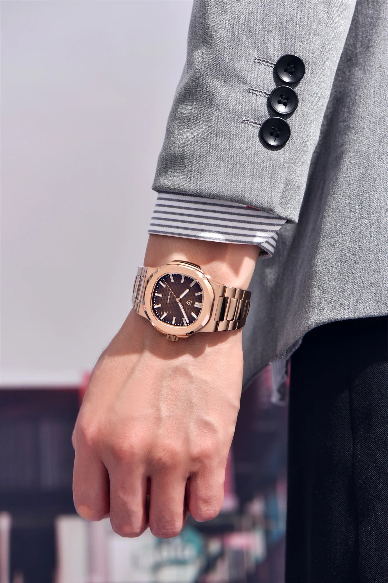 PAGANI DESIGN 2026 New Luxury Automatic Watch Men's Mechanical Wristwatch Stainless Steel Sapphire glass 40MM Barrel dial Watch