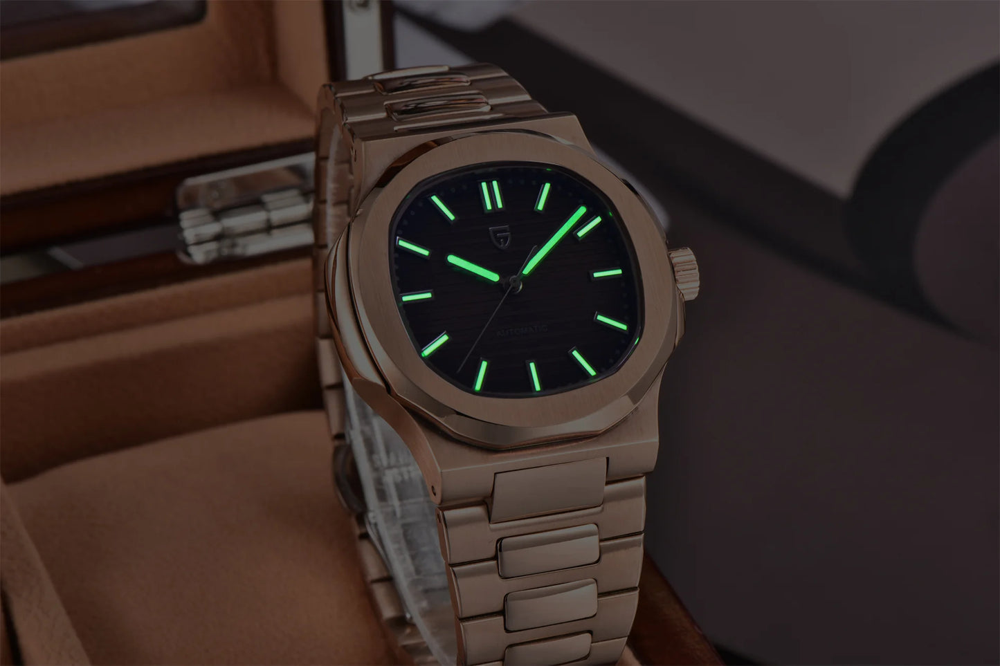 PAGANI DESIGN 2026 New Luxury Automatic Watch Men's Mechanical Wristwatch Stainless Steel Sapphire glass 40MM Barrel dial Watch