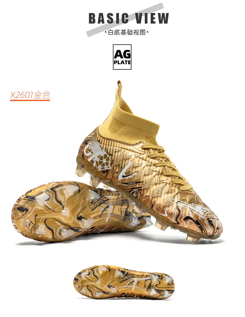 Zapatillas de fútbol profesionales para hombre, transpirables, con tacos largos, resistentes al desgaste y antideslizantes