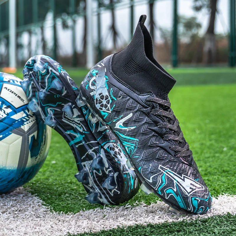 Zapatillas de fútbol profesionales para hombre, transpirables, con tacos largos, resistentes al desgaste y antideslizantes