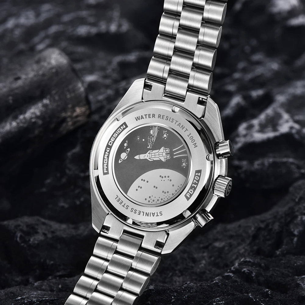 PAGANI DESIGN 2026 Nuovo orologio da uomo rosso di lusso al quarzo, cronografo con data automatica, impermeabile, spedizione locale