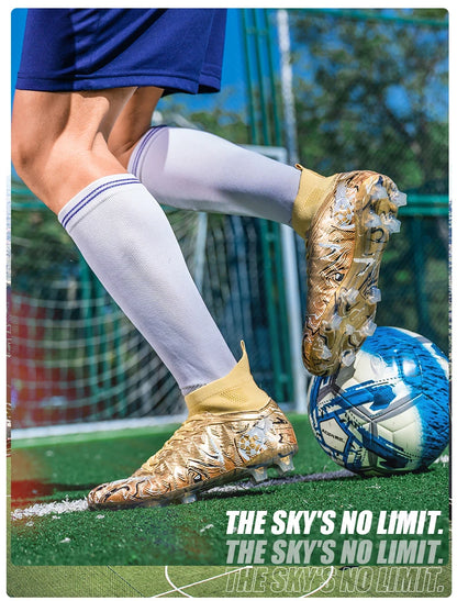 Zapatillas de fútbol profesionales para hombre, transpirables, con tacos largos, resistentes al desgaste y antideslizantes