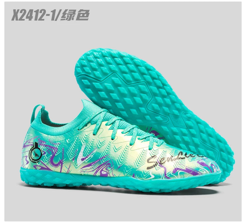 Men's Professional Football Boots High-Top Soccer Cleats FG & TF Sneakers for Outdoor Training & Matches Multi-Color Wear-Resistant