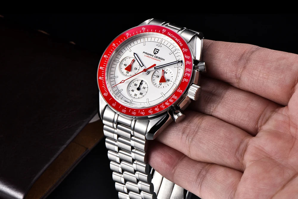 PAGANI DESIGN 2026 New V6 Moon Men's Watch Luxury Quartz Speed Sports Chronograph Watch For Men Watch AR Sapphire Glass Local Shipping