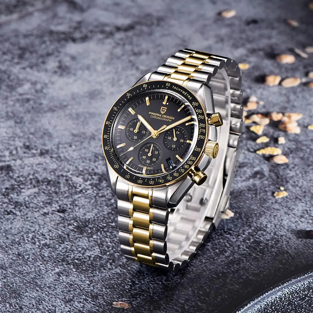 PAGANI DESIGN 2026 Nuovo orologio da uomo rosso di lusso al quarzo, cronografo con data automatica, impermeabile, spedizione locale