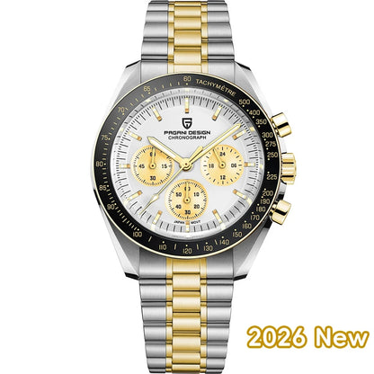 PAGANI DESIGN 2026 Nuovo orologio da uomo rosso di lusso al quarzo, cronografo con data automatica, impermeabile, spedizione locale