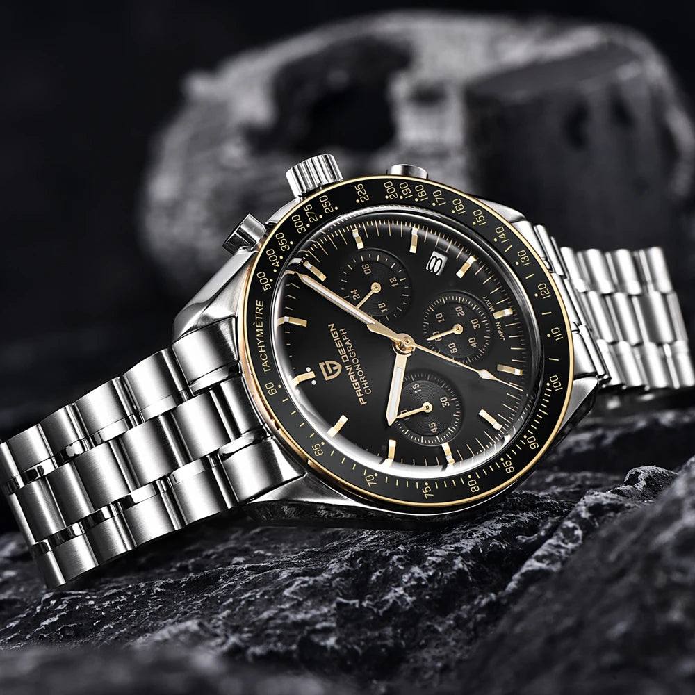 PAGANI DESIGN 2026 Nuovo orologio da uomo rosso di lusso al quarzo, cronografo con data automatica, impermeabile, spedizione locale