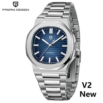 PAGANI DESIGN 2026 New Luxury Automatic Watch Men's Mechanical Wristwatch Stainless Steel Sapphire glass 40MM Barrel dial Watch
