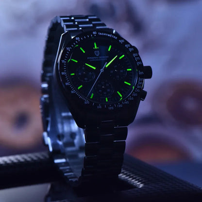 Nuovo orologio da uomo PAGANI DESIGN V6 Moon 2026 Speed Sports, cronografo al quarzo, zaffiro AR e lunetta in ceramica, orologio sicuro
