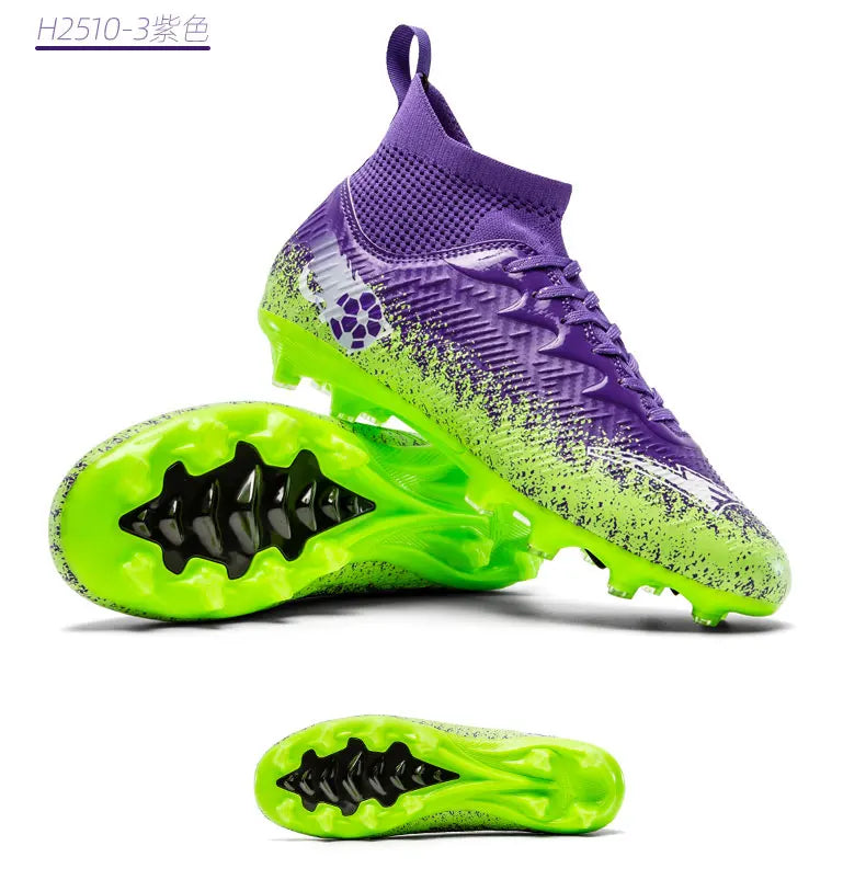 Men Football Boots Non-Slip High-Quality Soccer Shoes Grass Cleats High-Top Futsal Sneakers Match for Training Competition
