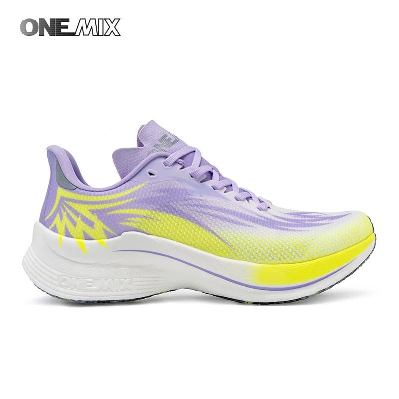 ONEMIX 2025 Sapatilhas de Corrida Desportivas para Homem e Mulher com Placa de Carbono, Respiráveis, Amortecimento, Antiderrapantes, PB, Leves e com Retorno de Energia