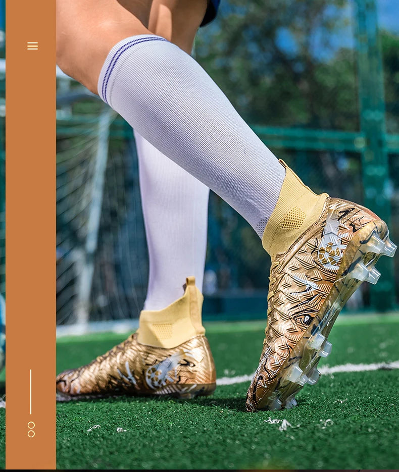 Zapatillas de fútbol profesionales para hombre, transpirables, con tacos largos, resistentes al desgaste y antideslizantes