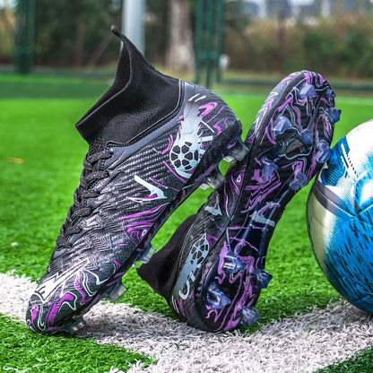 Zapatillas de fútbol profesionales para hombre, transpirables, con tacos largos, resistentes al desgaste y antideslizantes