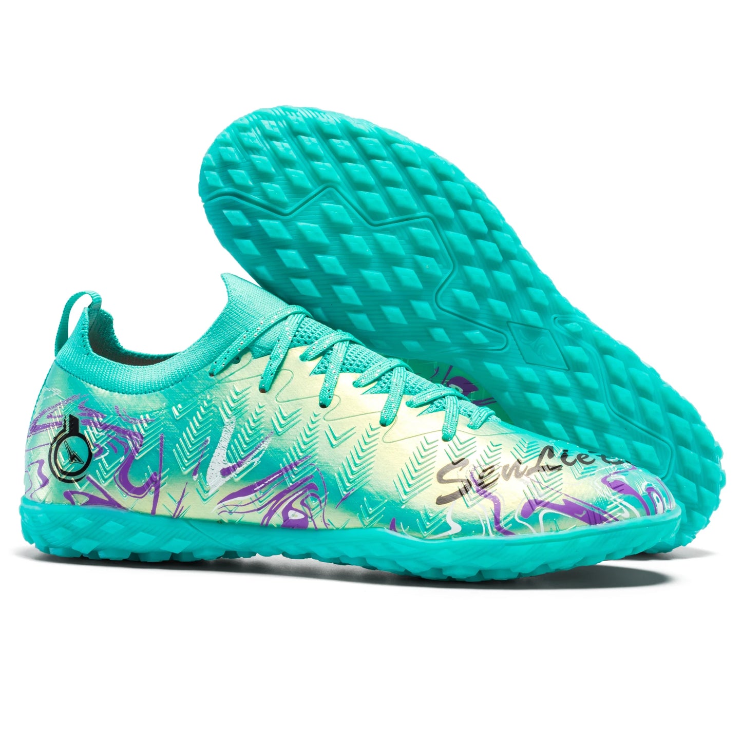 Men's Professional Football Boots High-Top Soccer Cleats FG & TF Sneakers for Outdoor Training & Matches Multi-Color Wear-Resistant