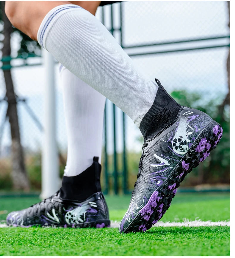 Zapatillas de fútbol profesionales para hombre, transpirables, con tacos largos, resistentes al desgaste y antideslizantes