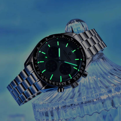Orologio da uomo PAGANI DESIGN Planetary Series Saturn Light Tan al quarzo, cronografo Speed, vetro zaffiro AR, novità 2026