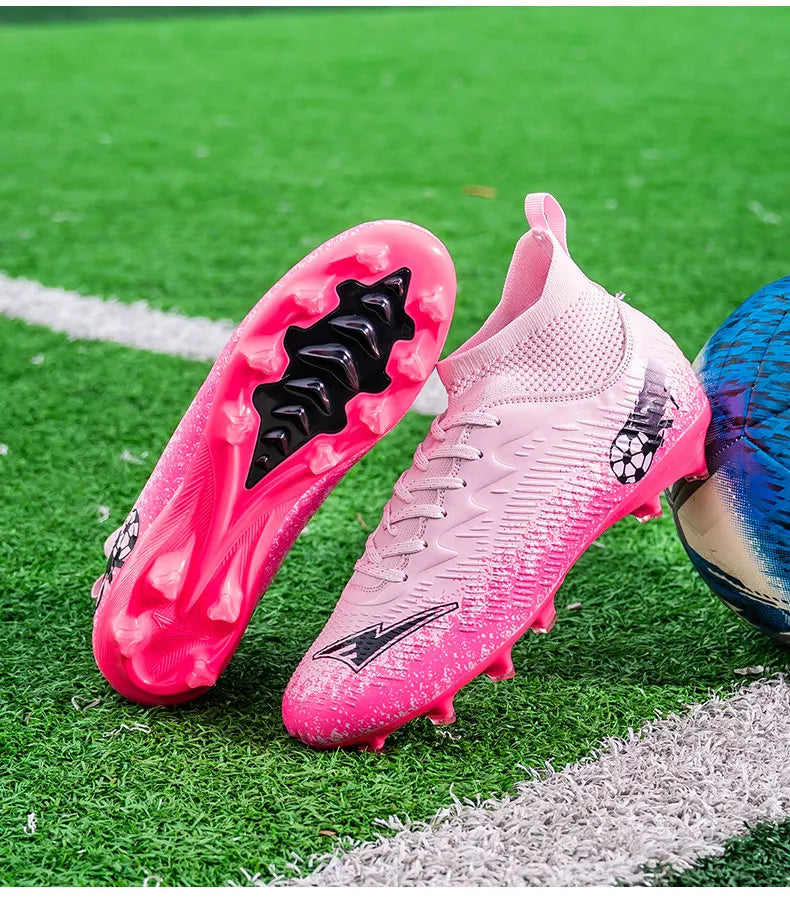 Men Football Boots Non-Slip High-Quality Soccer Shoes Grass Cleats High-Top Futsal Sneakers Match for Training Competition