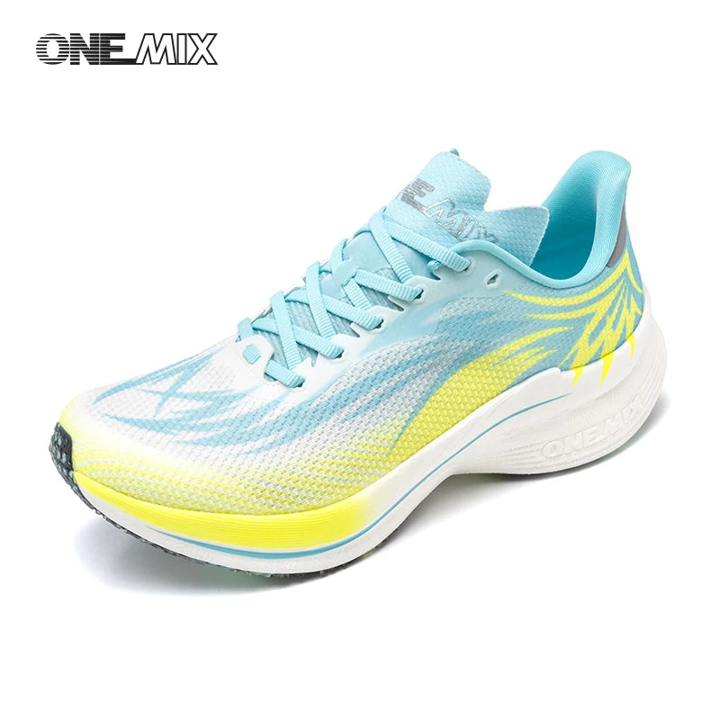 ONEMIX 2025 Sapatilhas de Corrida Desportivas para Homem e Mulher com Placa de Carbono, Respiráveis, Amortecimento, Antiderrapantes, PB, Leves e com Retorno de Energia