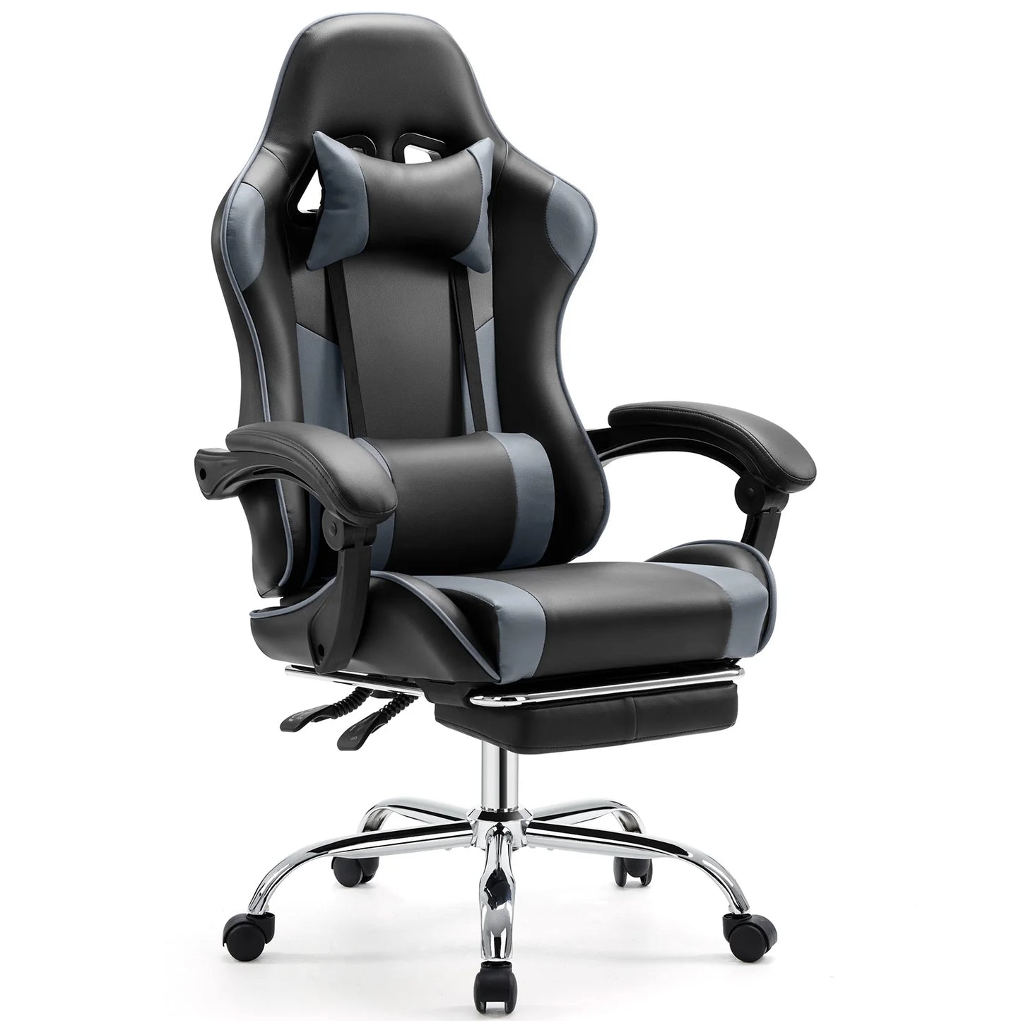 JHK Ergonomic Racing Gaming Chair Adjustable Swivel PU Leather with Headrest and Lumbar Support for Office Computer Living Room