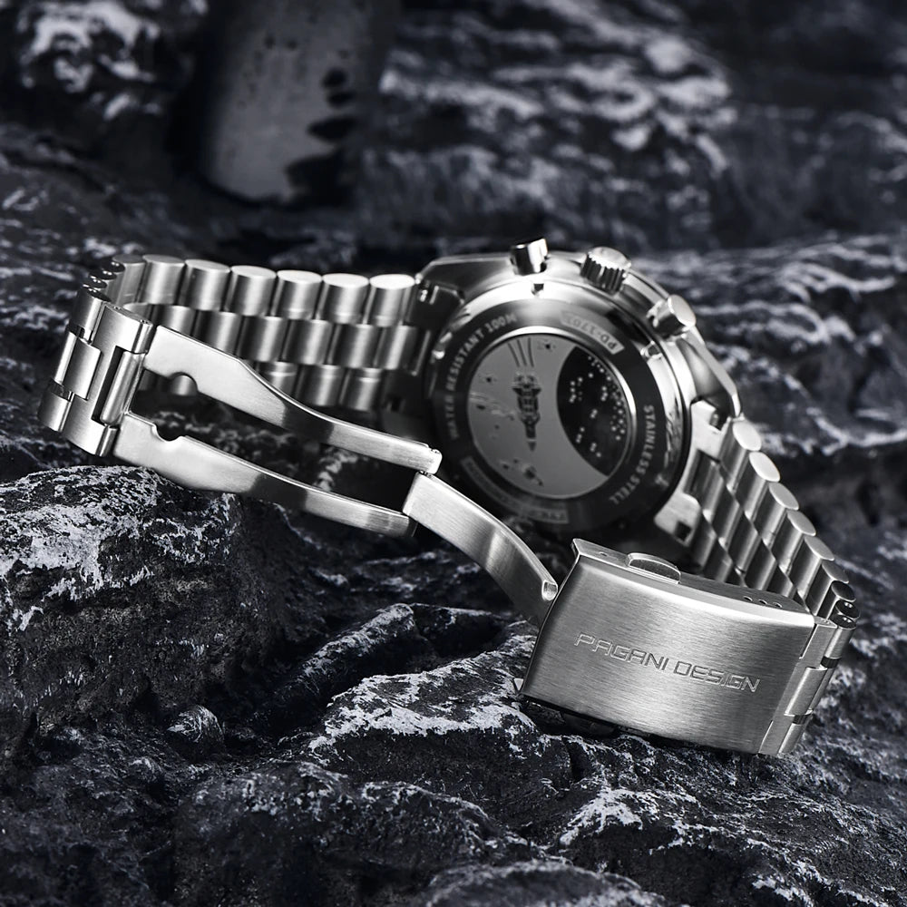 PAGANI DESIGN 2026 Nuovo orologio da uomo rosso di lusso al quarzo, cronografo con data automatica, impermeabile, spedizione locale