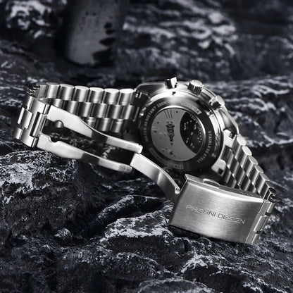 PAGANI DESIGN 2026 Nuovo orologio da uomo rosso di lusso al quarzo, cronografo con data automatica, impermeabile, spedizione locale