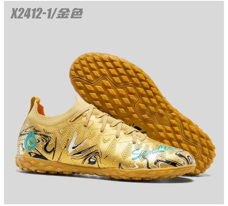 Men's Professional Football Boots High-Top Soccer Cleats FG & TF Sneakers for Outdoor Training & Matches Multi-Color Wear-Resistant