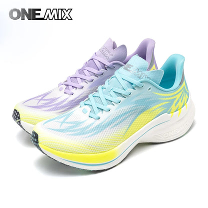 ONEMIX 2025 Sapatilhas de Corrida Desportivas para Homem e Mulher com Placa de Carbono, Respiráveis, Amortecimento, Antiderrapantes, PB, Leves e com Retorno de Energia