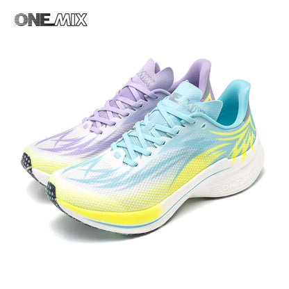 ONEMIX 2025 Sapatilhas de Corrida Desportivas para Homem e Mulher com Placa de Carbono, Respiráveis, Amortecimento, Antiderrapantes, PB, Leves e com Retorno de Energia
