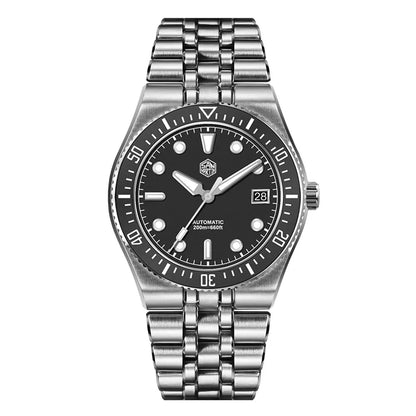 San Martin 40mm Enamel Spiral Dial Integrated Bracelet Men Diver Watch Miyota 9015 Automatic Mechanical Waterproof 200m SN0148