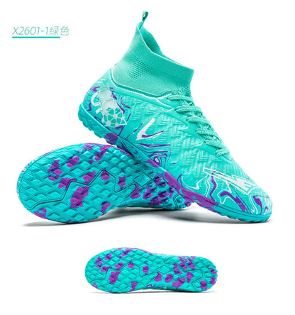 Zapatillas de fútbol profesionales para hombre, transpirables, con tacos largos, resistentes al desgaste y antideslizantes