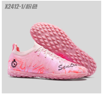 Men's Professional Football Boots High-Top Soccer Cleats FG & TF Sneakers for Outdoor Training & Matches Multi-Color Wear-Resistant