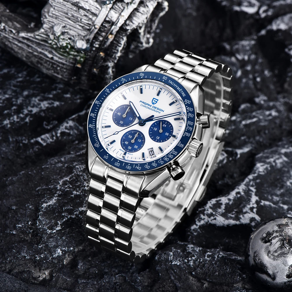 PAGANI DESIGN 2026 Nuovo orologio da uomo rosso di lusso al quarzo, cronografo con data automatica, impermeabile, spedizione locale