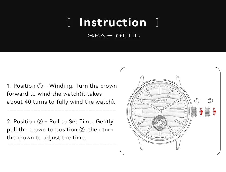 Seagull Natural Series 39.5mm Men's Watch Automatic Mechanical Watches Luminous Stainless Steel Sapphire Bracelet 2026 New 6180
