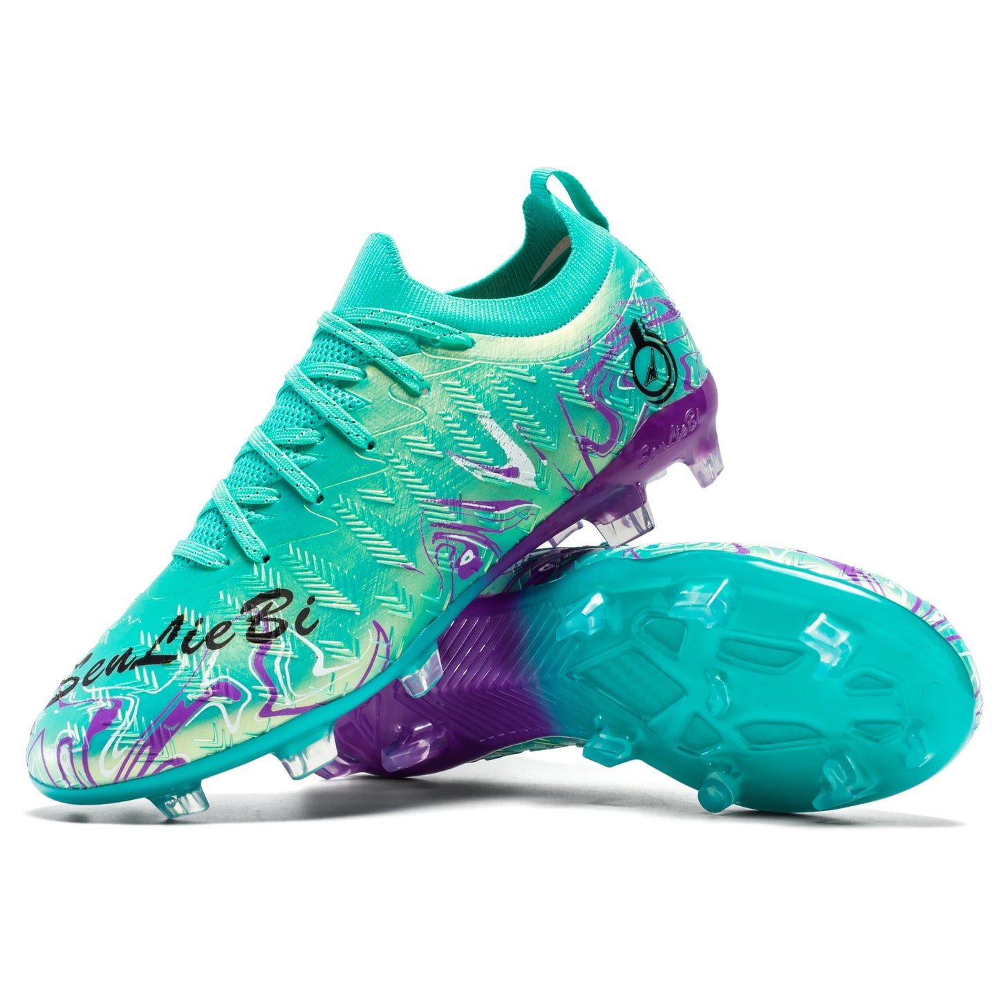 Men's Professional Football Boots High-Top Soccer Cleats FG & TF Sneakers for Outdoor Training & Matches Multi-Color Wear-Resistant