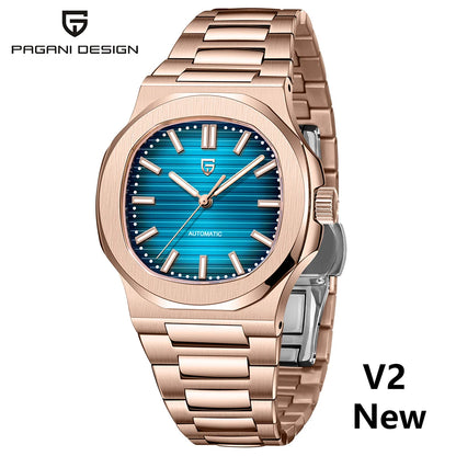 PAGANI DESIGN 2026 New Luxury Automatic Watch Men's Mechanical Wristwatch Stainless Steel Sapphire glass 40MM Barrel dial Watch