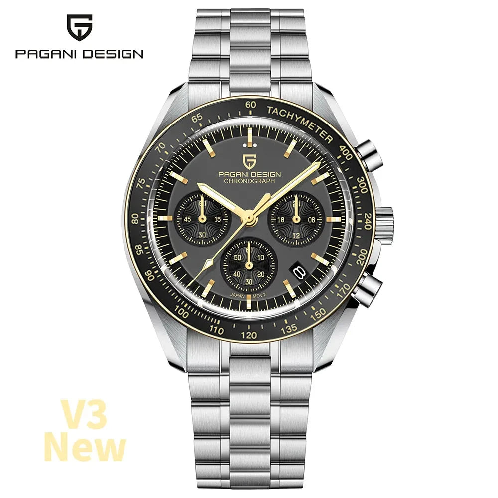 PAGANI DESIGN 2026 Nuovo orologio da uomo rosso di lusso al quarzo, cronografo con data automatica, impermeabile, spedizione locale