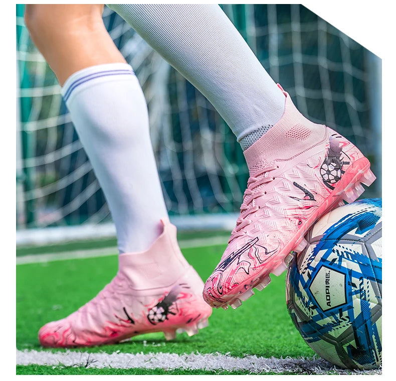 Zapatillas de fútbol profesionales para hombre, transpirables, con tacos largos, resistentes al desgaste y antideslizantes
