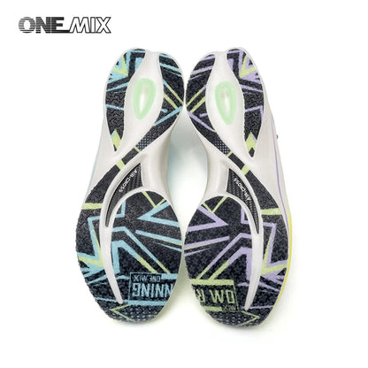 ONEMIX 2025 Sapatilhas de Corrida Desportivas para Homem e Mulher com Placa de Carbono, Respiráveis, Amortecimento, Antiderrapantes, PB, Leves e com Retorno de Energia