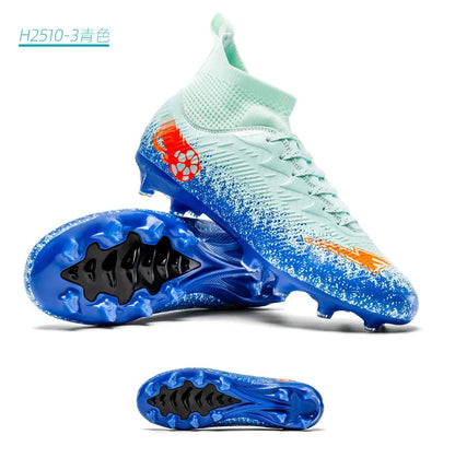 Men Football Boots Non-Slip High-Quality Soccer Shoes Grass Cleats High-Top Futsal Sneakers Match for Training Competition