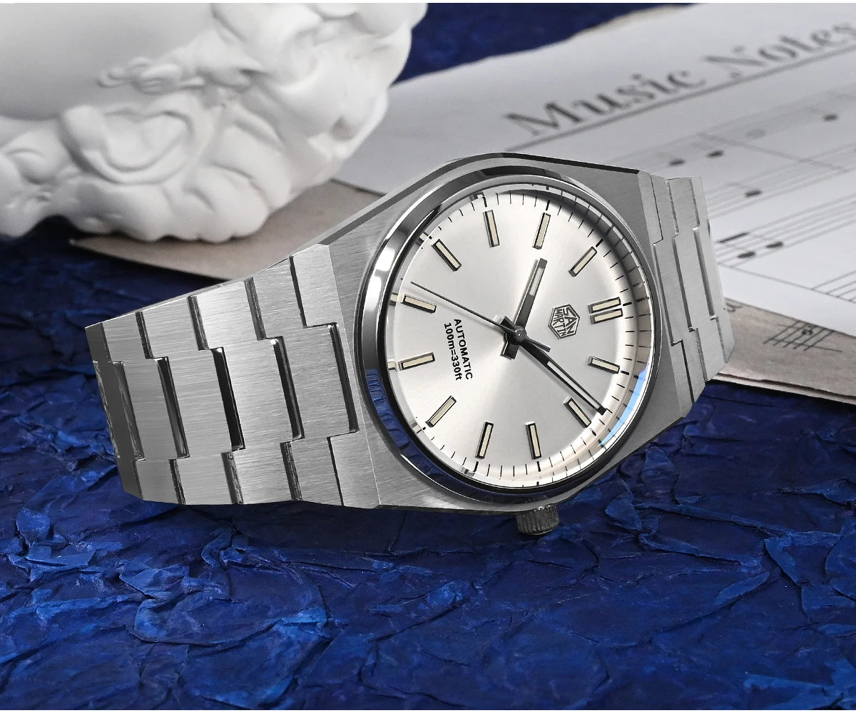 San Martin Classic Men Watch 40mm Miyota 9015 Luxury Dress Automatic Mechanical Wristwatch Quick Release Bracelet SN0023 Watch