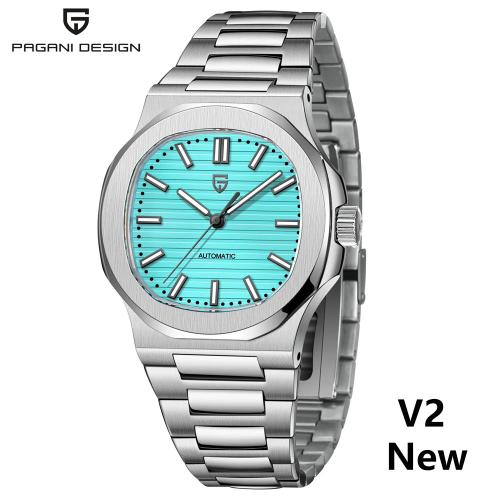 PAGANI DESIGN 2026 New Luxury Automatic Watch Men's Mechanical Wristwatch Stainless Steel Sapphire glass 40MM Barrel dial Watch