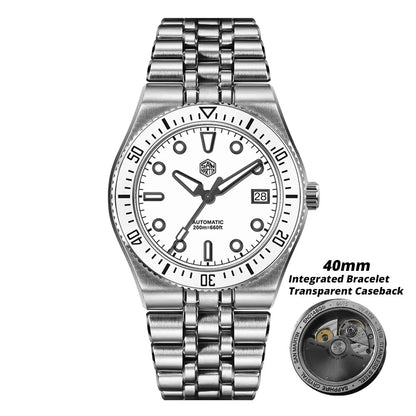 Orologio subacqueo di lusso da uomo San Martin 40mm, Miyota 9015, quadrante smaltato sunburst, automatico meccanico, impermeabile 200m, SN0148