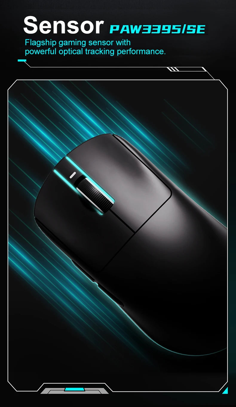 Rato Gaming Sem Fios ATK VXE Dragonfly R1 Pro MAX PAW3395 R1 SE Plus Personalizado para Esports e FPS, Recarregável e Leve
