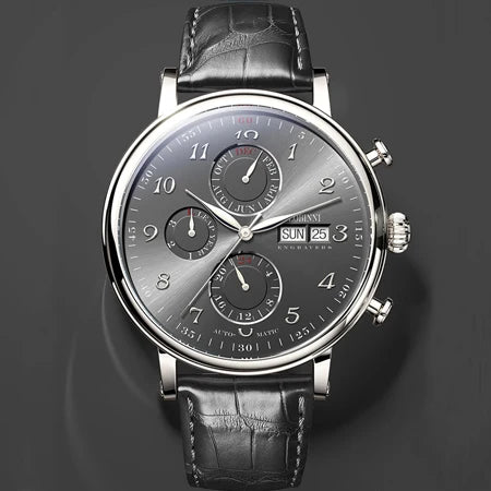 Reloj de lujo suizo LOBINNI para hombre, mecánico automático con calendario perpetuo, cristal de zafiro y multifunción L13019-8