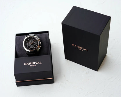 Men's Watch New Carnival Automatic Watches Men Business Mechanical Clock Leather Strap Waterproof Luxury Brand Clock