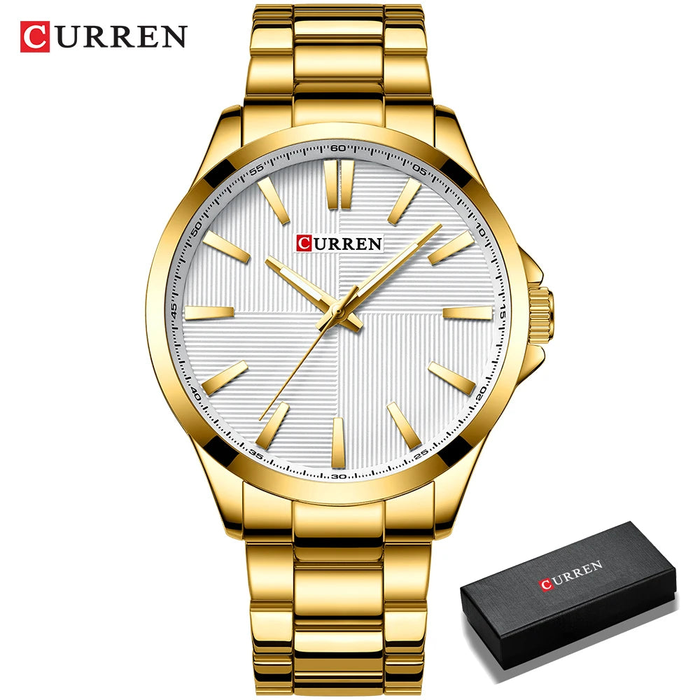 CURREN herenhorloge – Luxe model, waterdicht, militaire stijl, van roestvrij staal – Sportief polshorloge (ref. 8322)