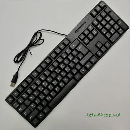Keycap con lettere spagnole, francesi, russe e arabe per tastiera gaming USB cablata 104 tasti per computer