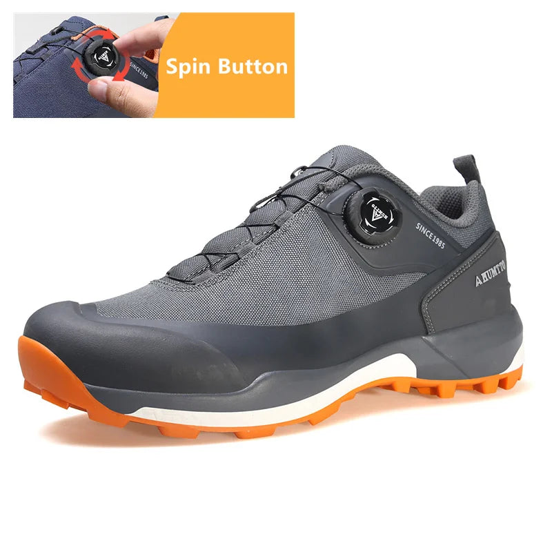 HUMTTO Waterproof Hiking Shoes Mountain Trekking Boots Black Camping Sneakers for Men Safety Climbing Sport Tactical Mens Shoes