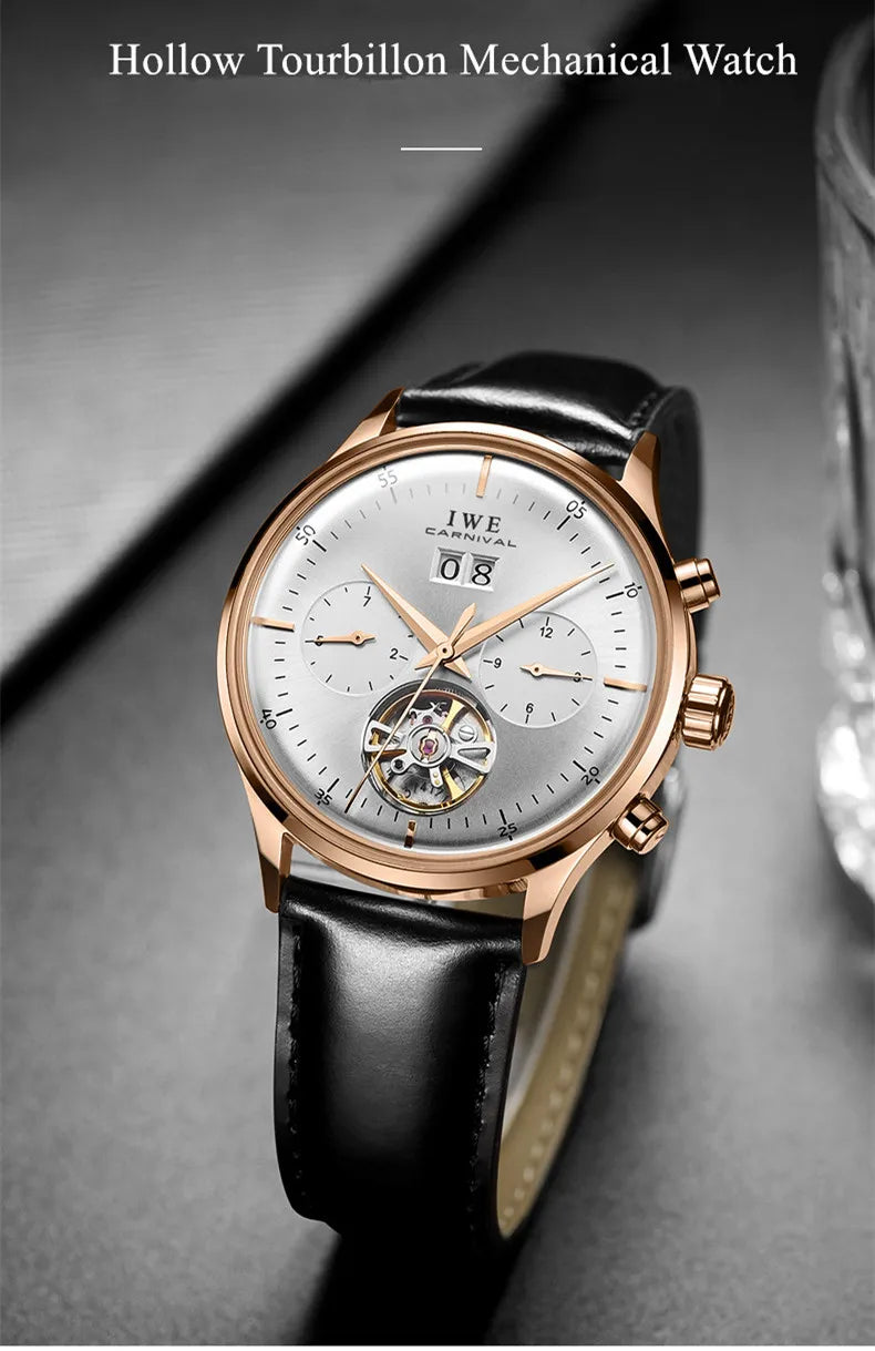 CARNIVAL Mechanical Dress Watches for Men Brands Luxury Sapphire Automatic Wristwatches Men's Waterproof 2025 Men's Watch