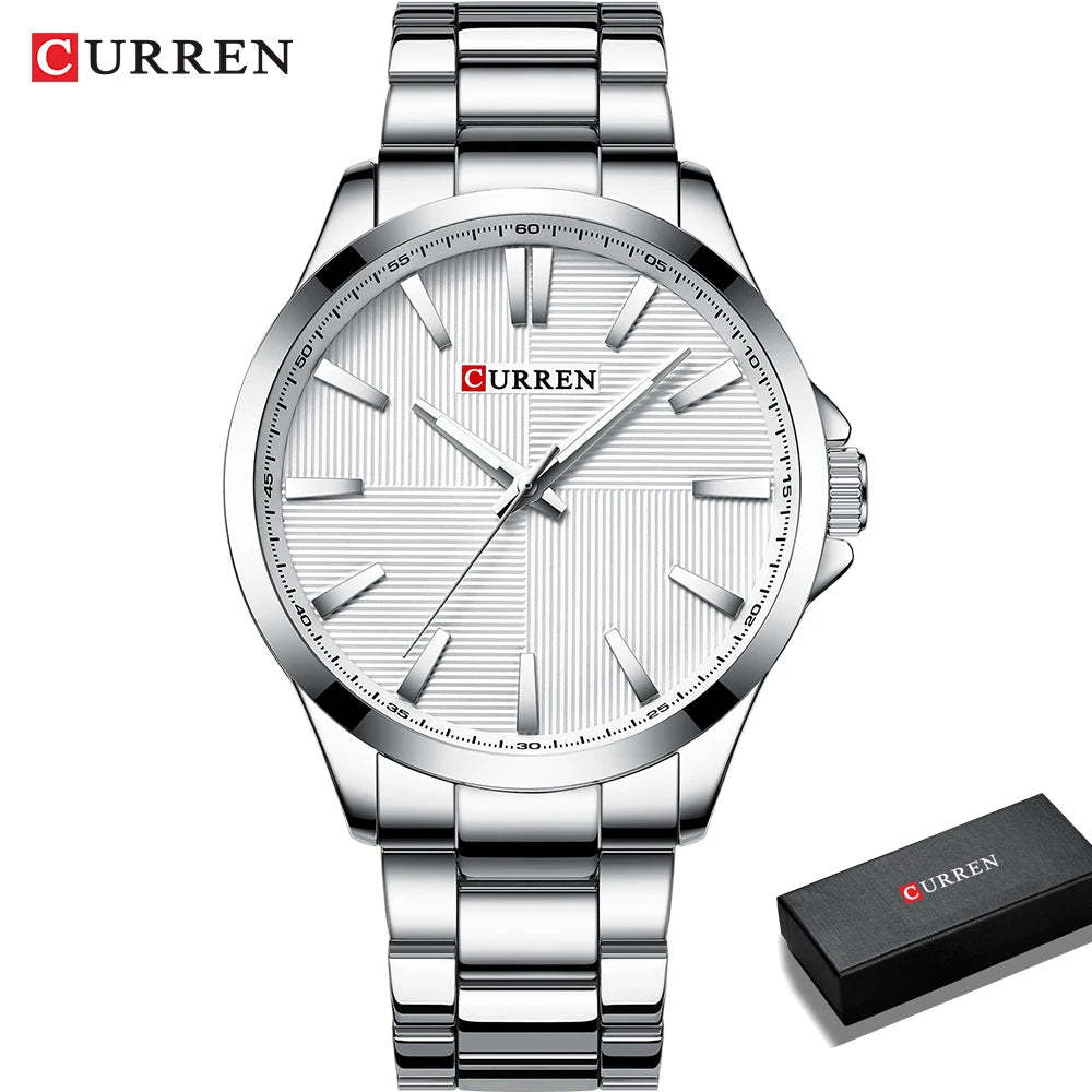 CURREN herenhorloge – Luxe model, waterdicht, militaire stijl, van roestvrij staal – Sportief polshorloge (ref. 8322)